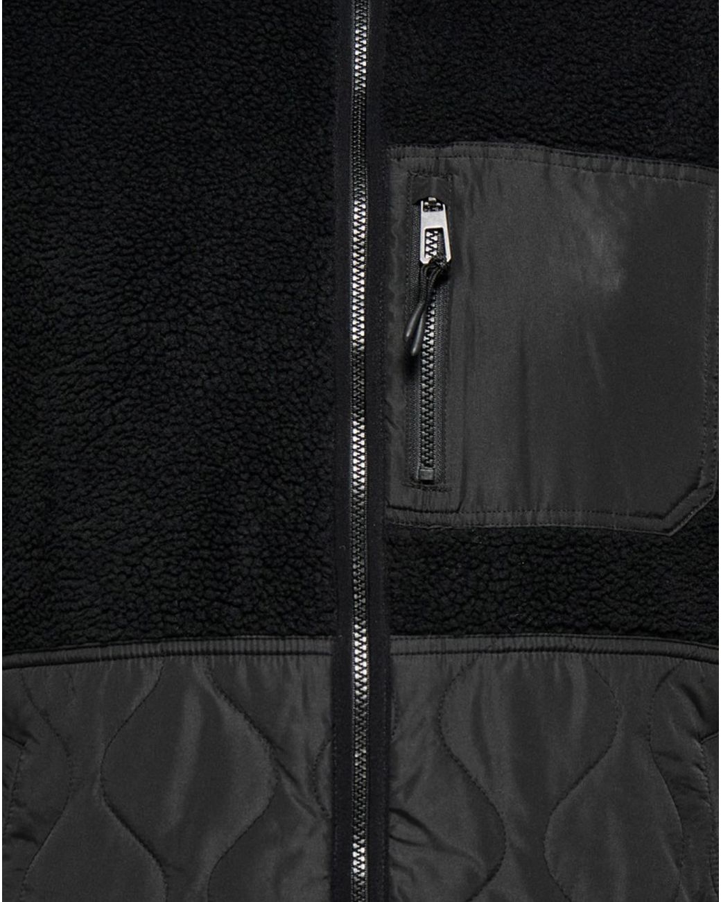 ONLY Black Quilt Mix Fleece Short Jacket