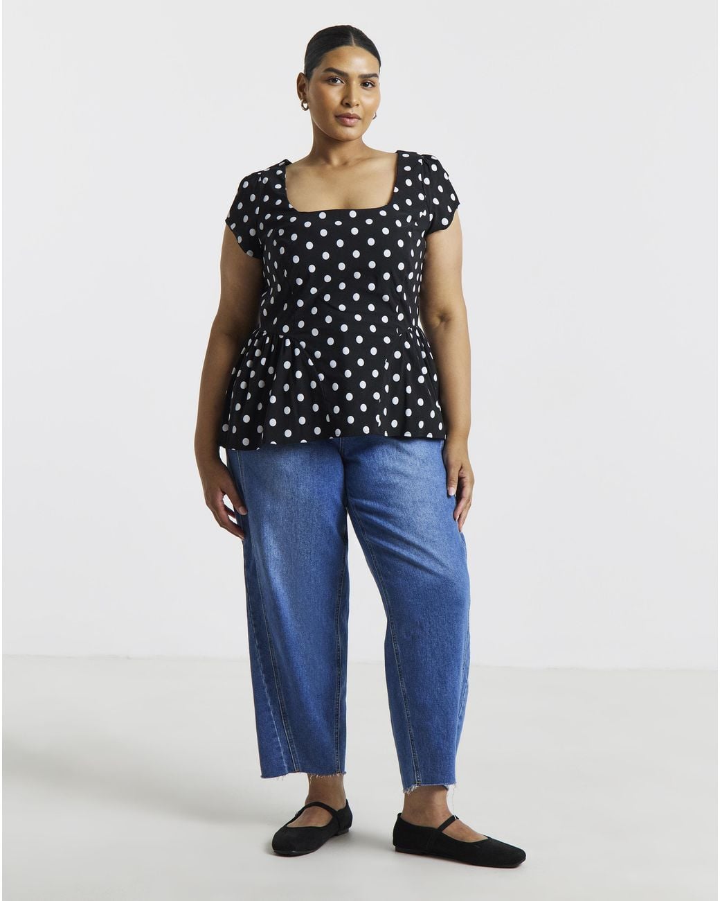 Simply Be Blue Peplum Seam Top