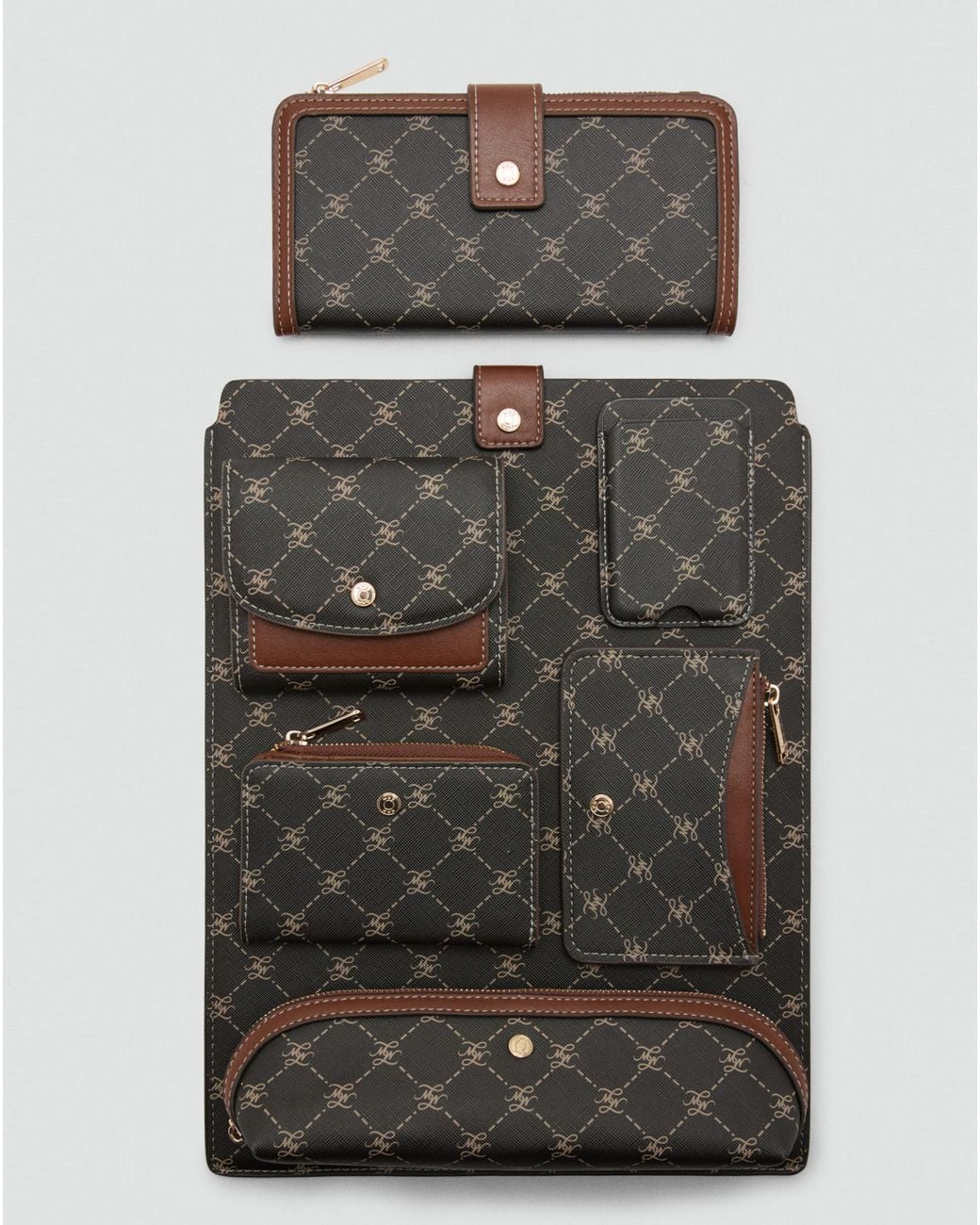 Mango Black Medium Wallet With Logo Print