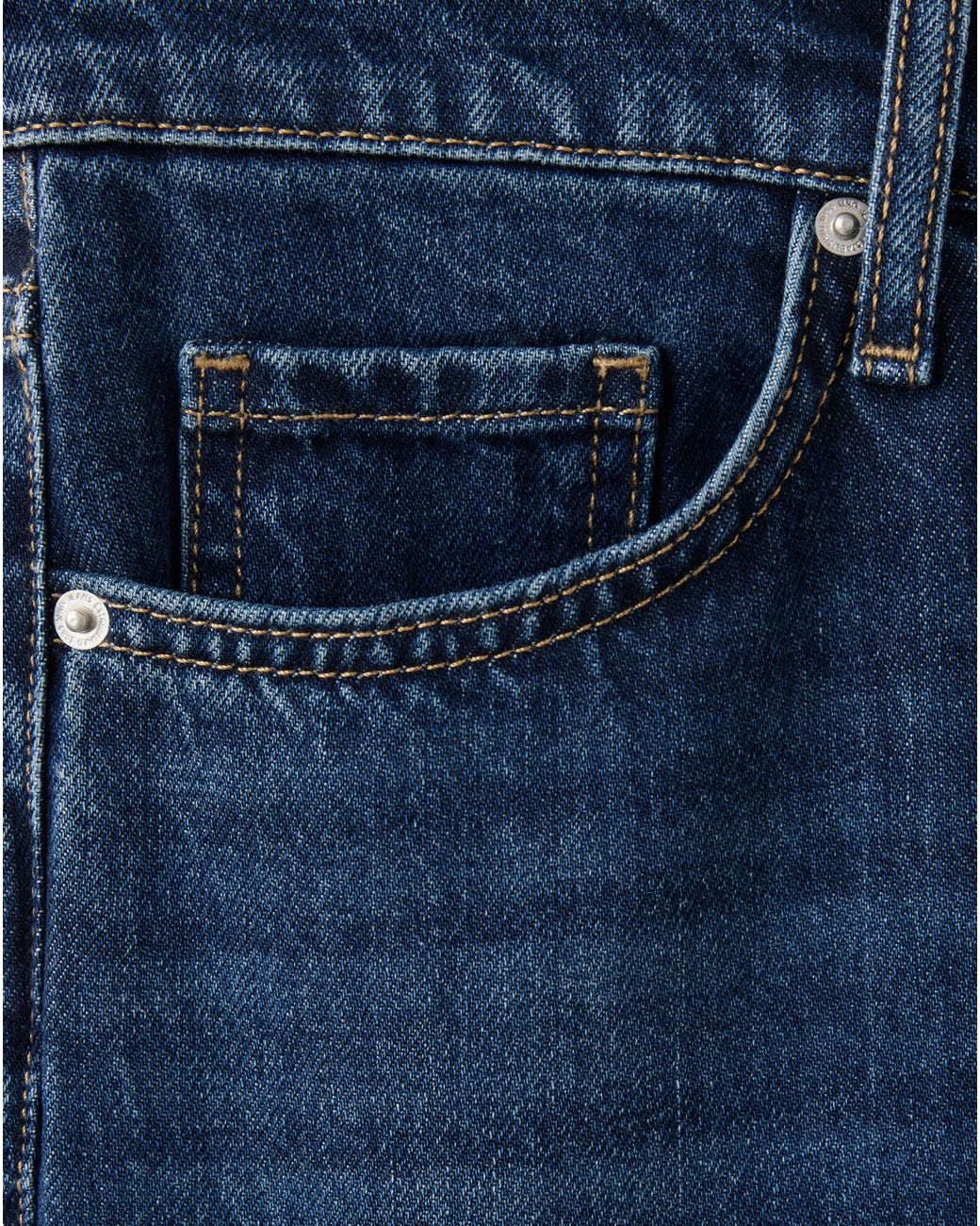 Mango Blue Mid Rise Straight Jeans