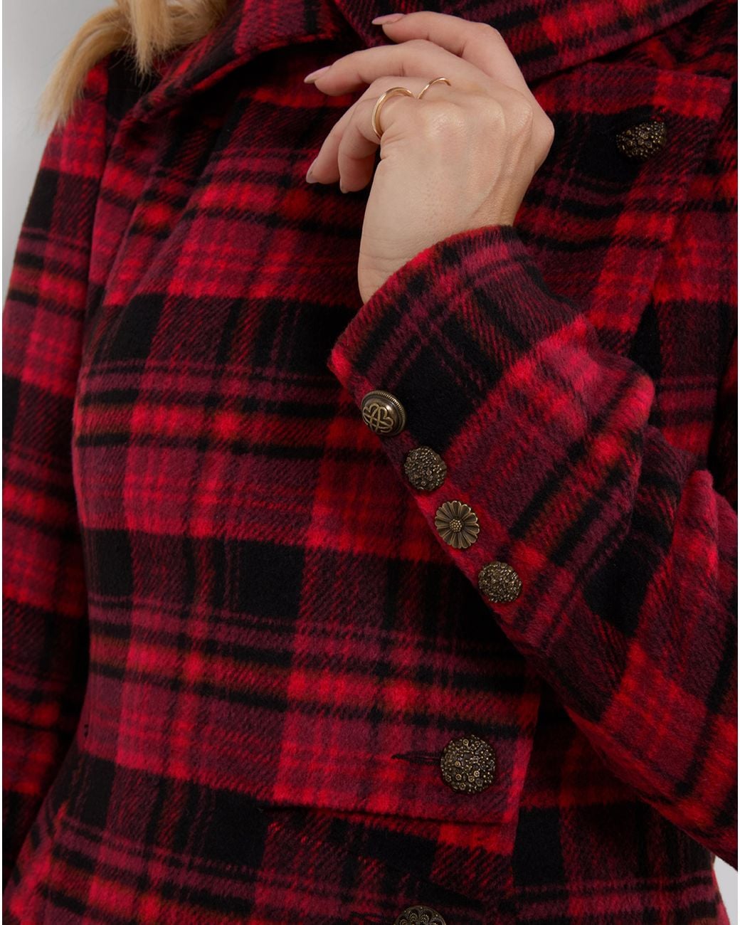 Joe Browns Red Autumn Days Check Coat