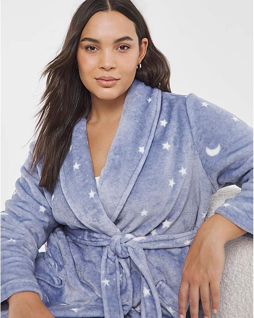 Pretty Secrets Blue Moon & Stars Print Supersoft Gown