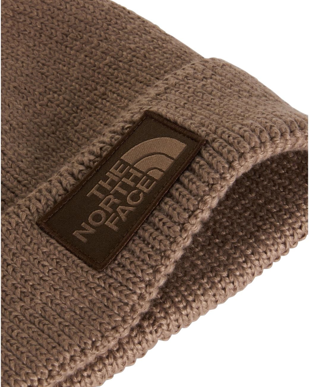 The North Face Brown Logo Box Cuffed Beanie