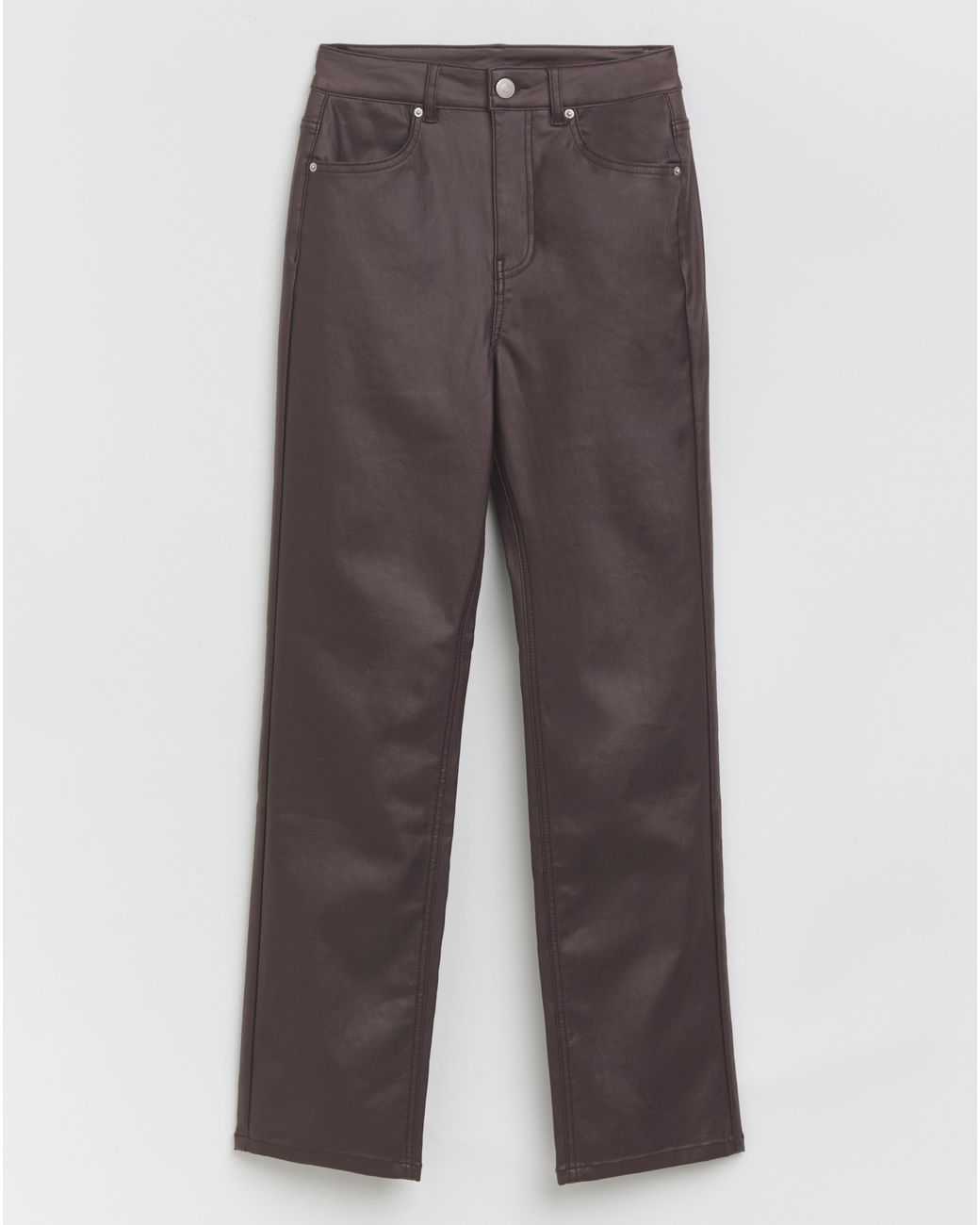 Simply Be Black Coated Straight Leg Jeans