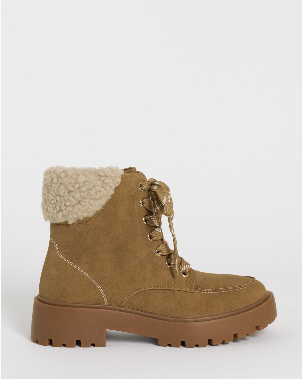 Simply Be Natural Lace Up Ankle Boot Ex Wide