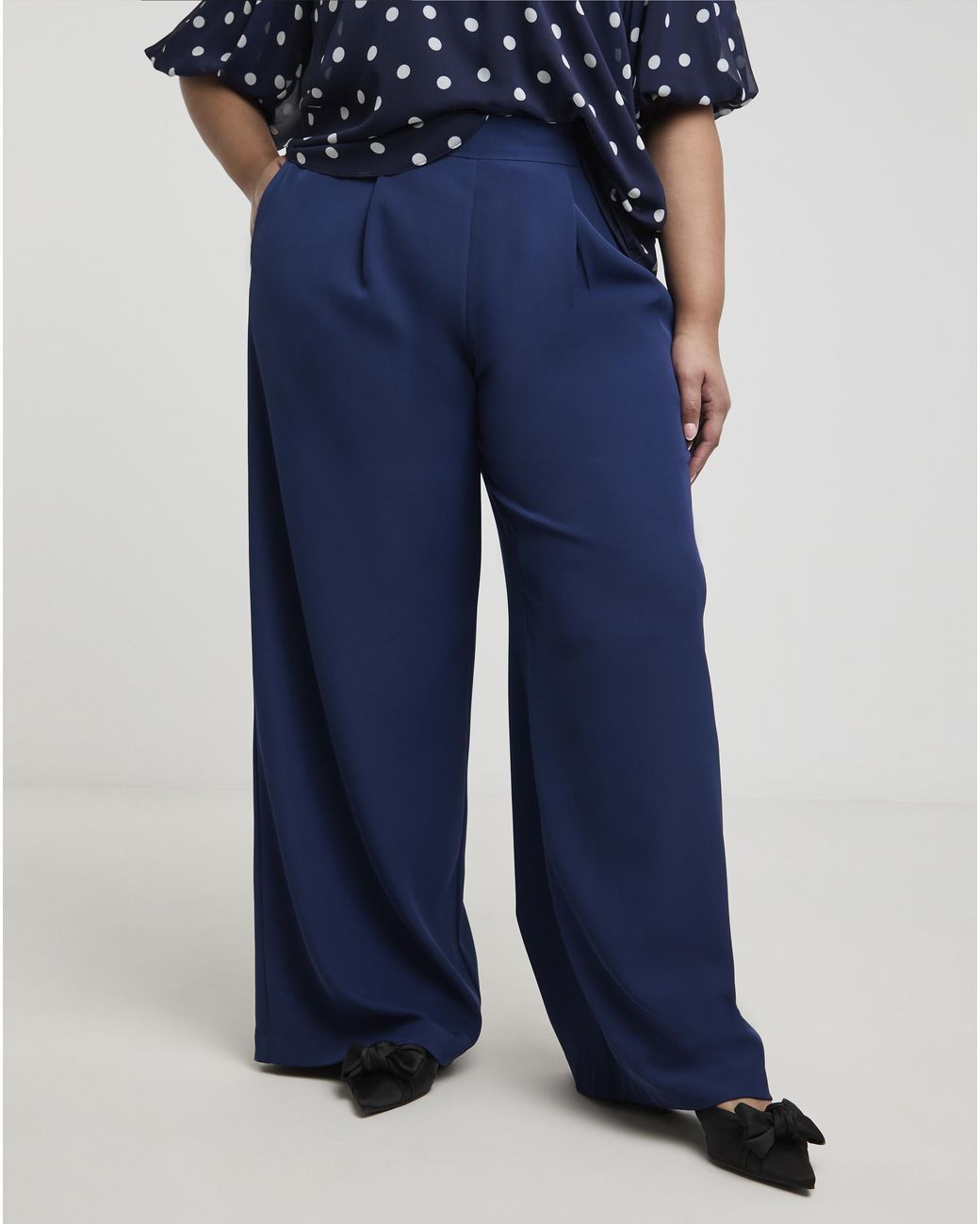 Joanna Hope Blue Wide Leg Trousers