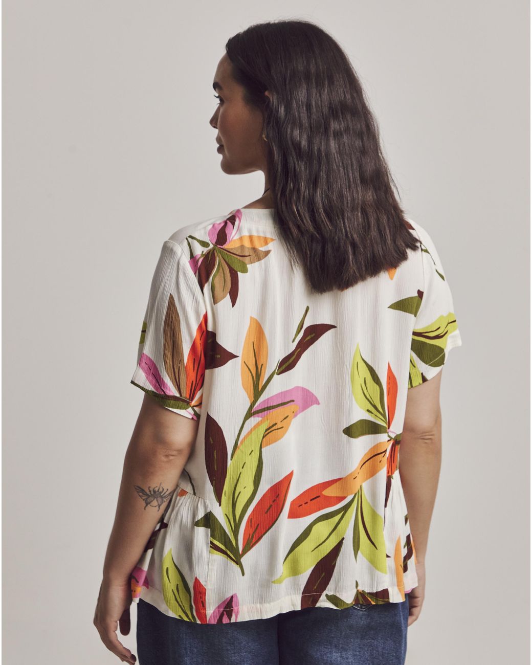 Julipa Brown Printed Crinkle Blouse
