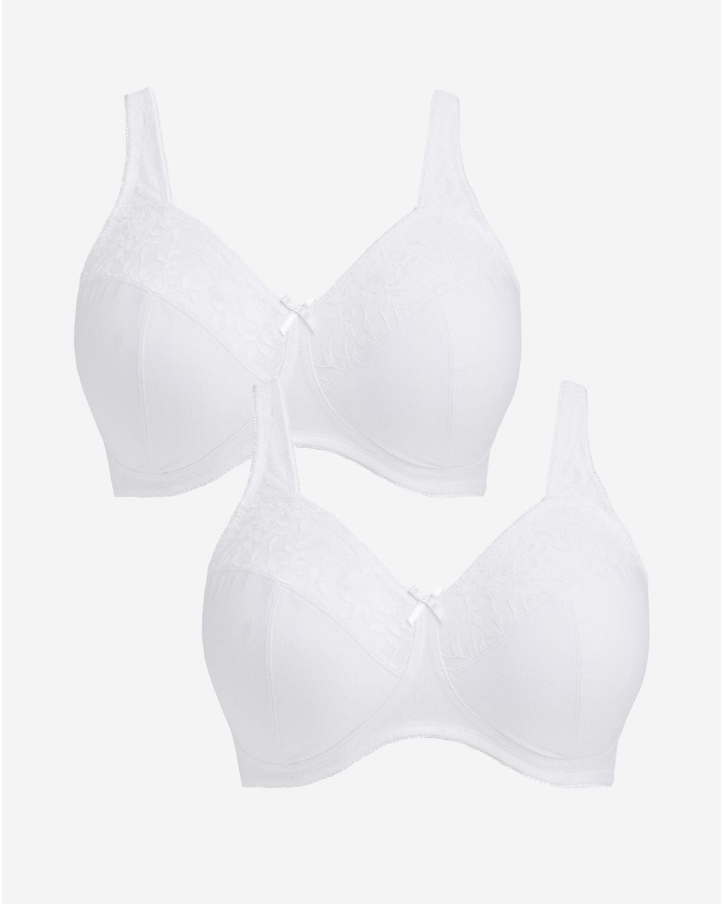 Pretty Secrets White 2 Pack New Sarah Full Cup Non Wired Bras