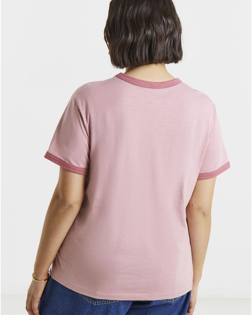 Simply Be Pink Ringer T-Shirt
