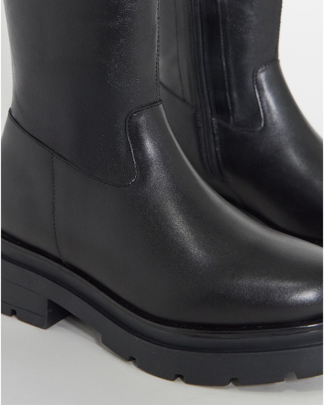 Simply Be Black Chunky Stretch Boot Ex Wide Sc
