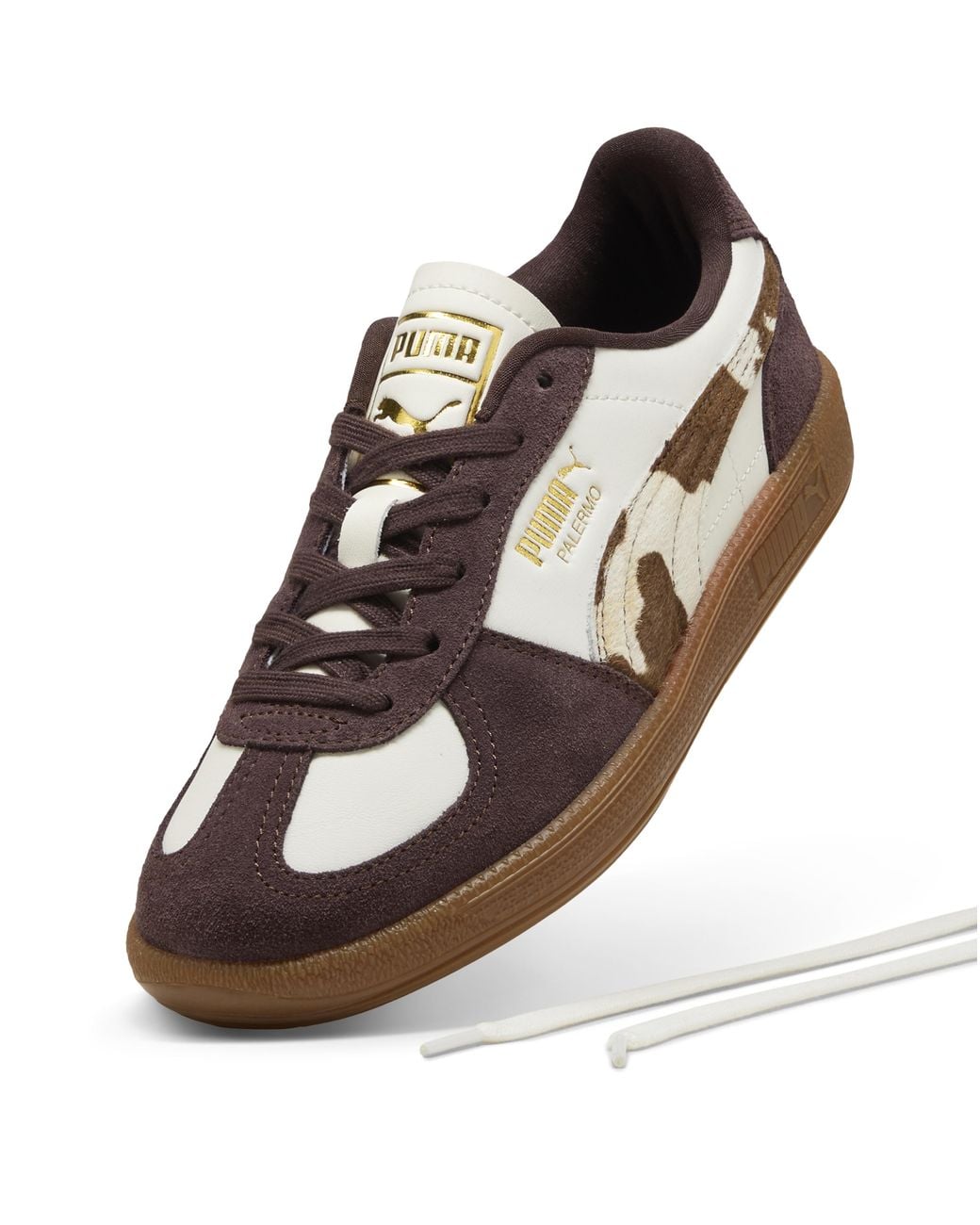 PUMA Brown Palermo Cow Print Trainers