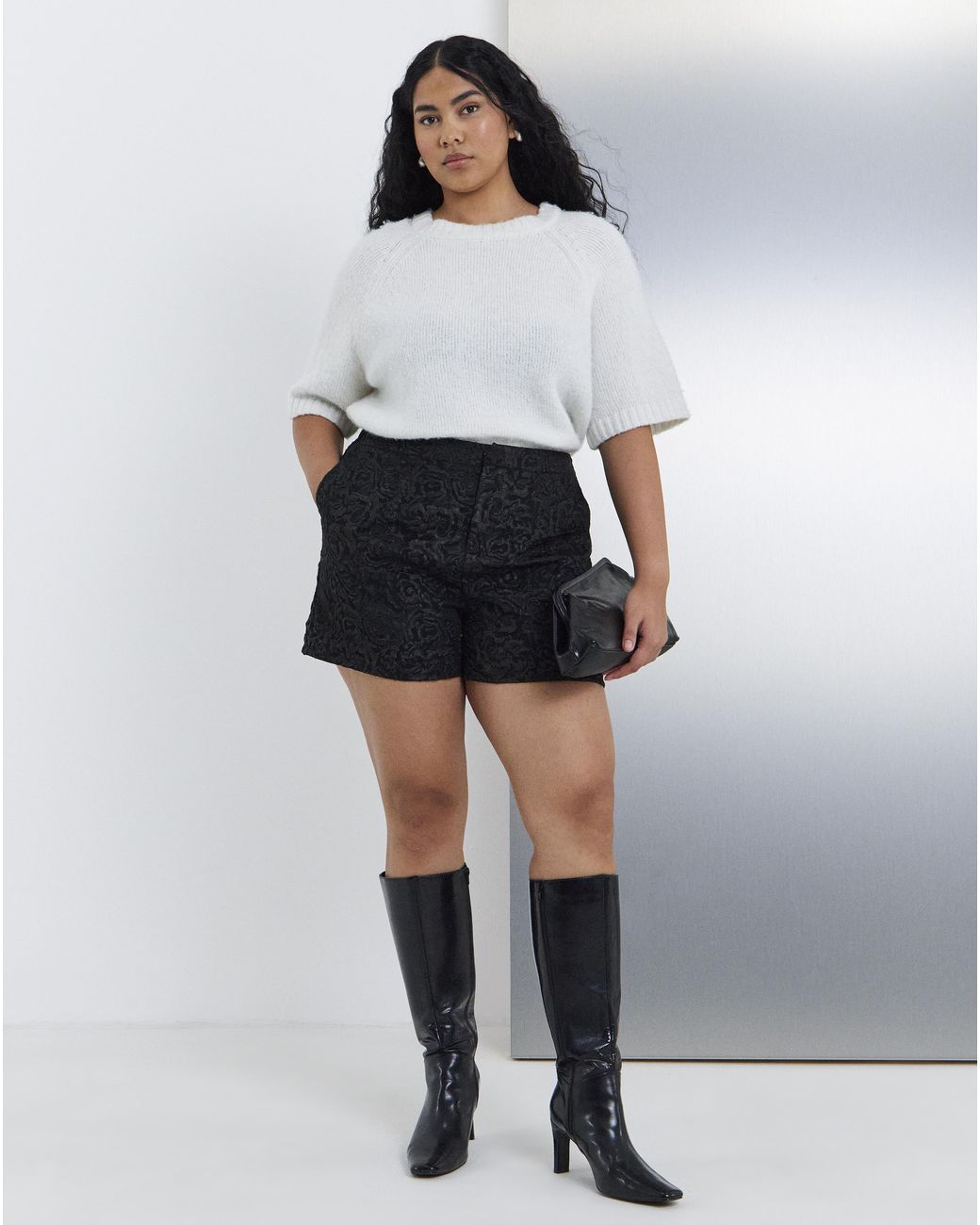 Simply Be Gray Textured Short
