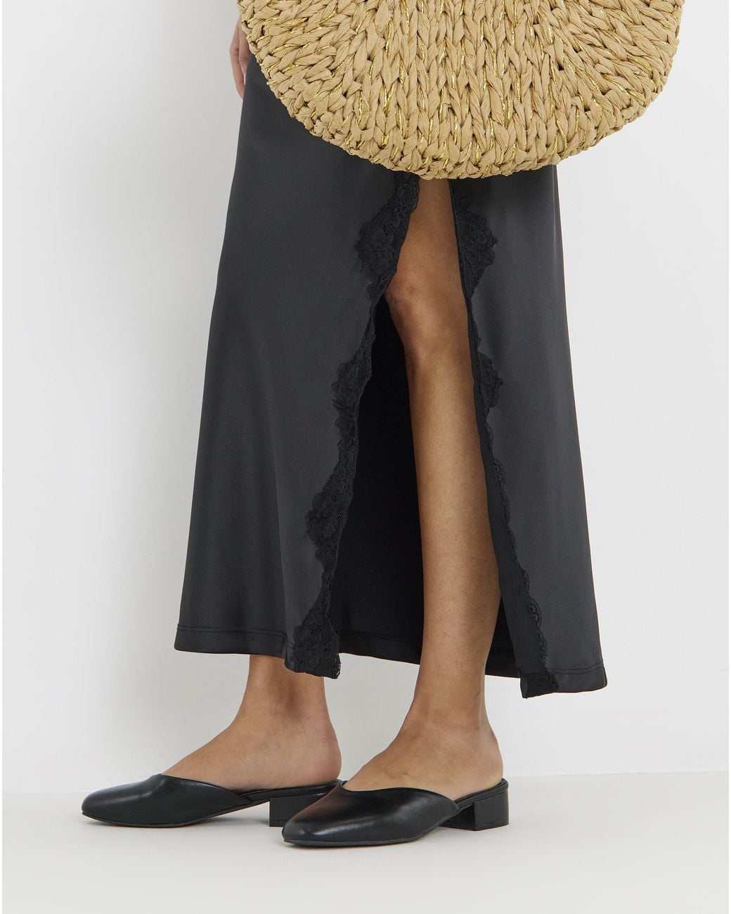 Simply Be Blue Lisa Block Heel Mules Extra Wide Fit