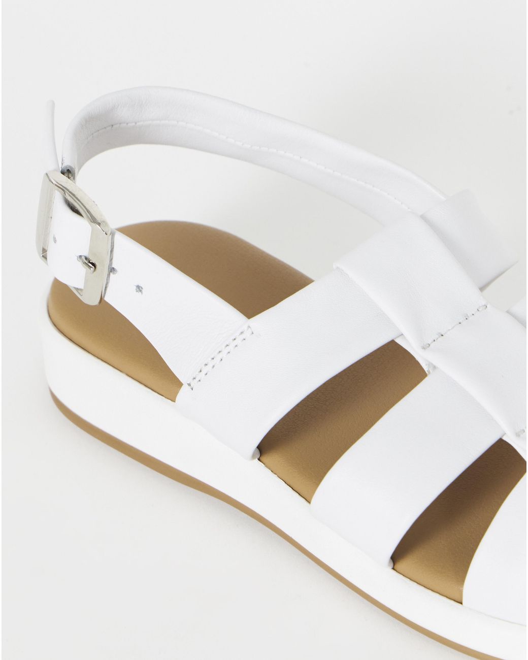 Heavenly Soles White Tubular Fisherman Sandal Wide