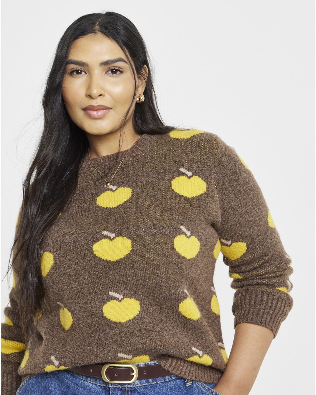 Simply Be Multicolor Apple Design Crew Neck Jumper