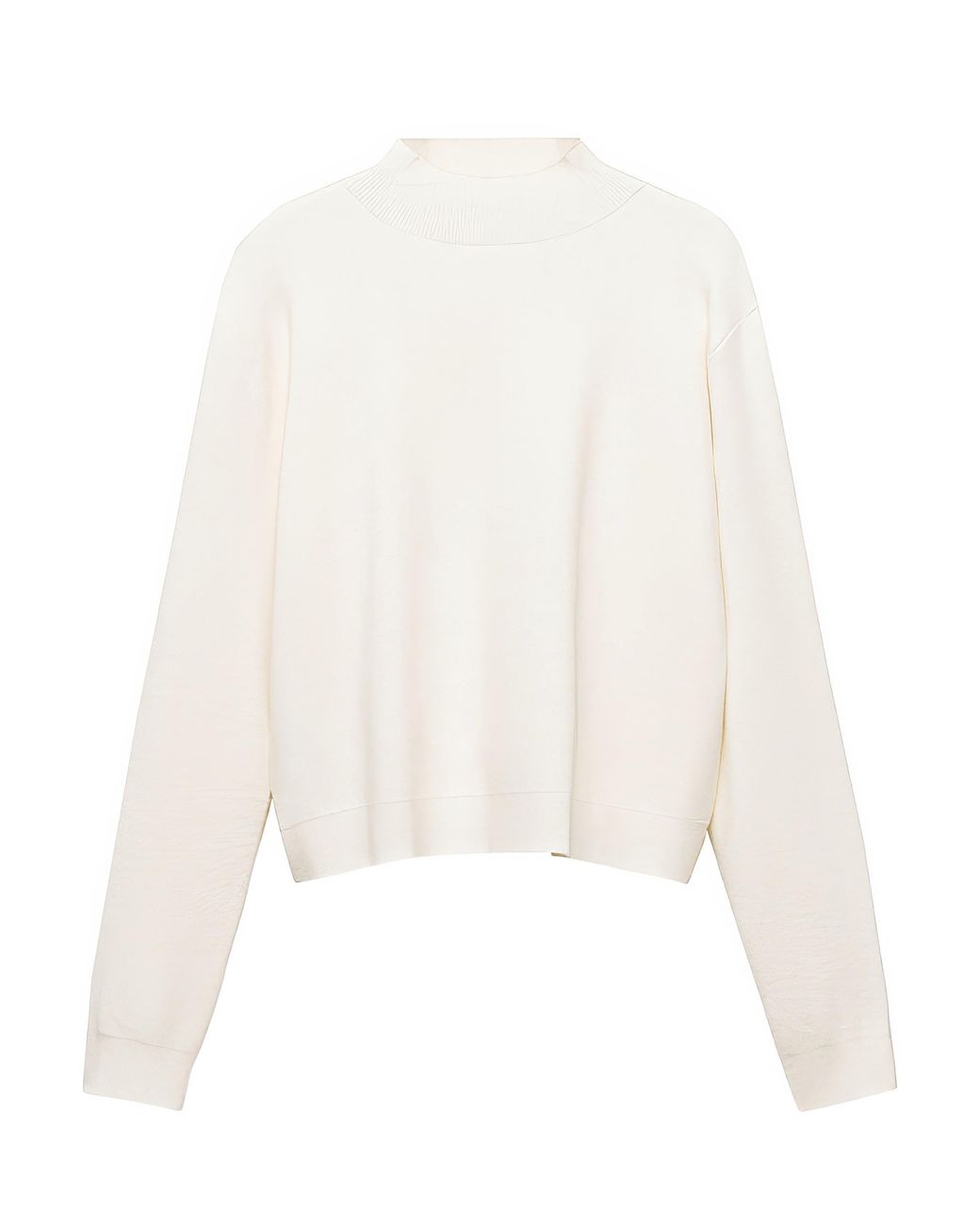 Mango White Tentacio High Neck Sweater