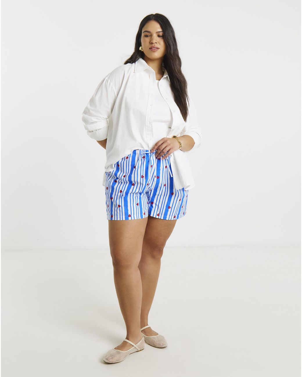 Simply Be Blue Embroidered Short