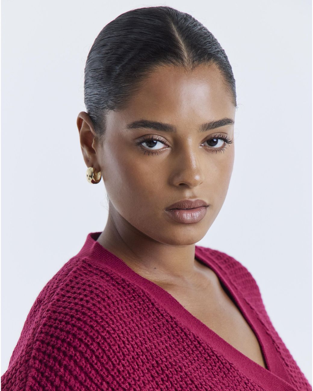 Simply Be Red Waffle Knit Boyfriend Cardigan