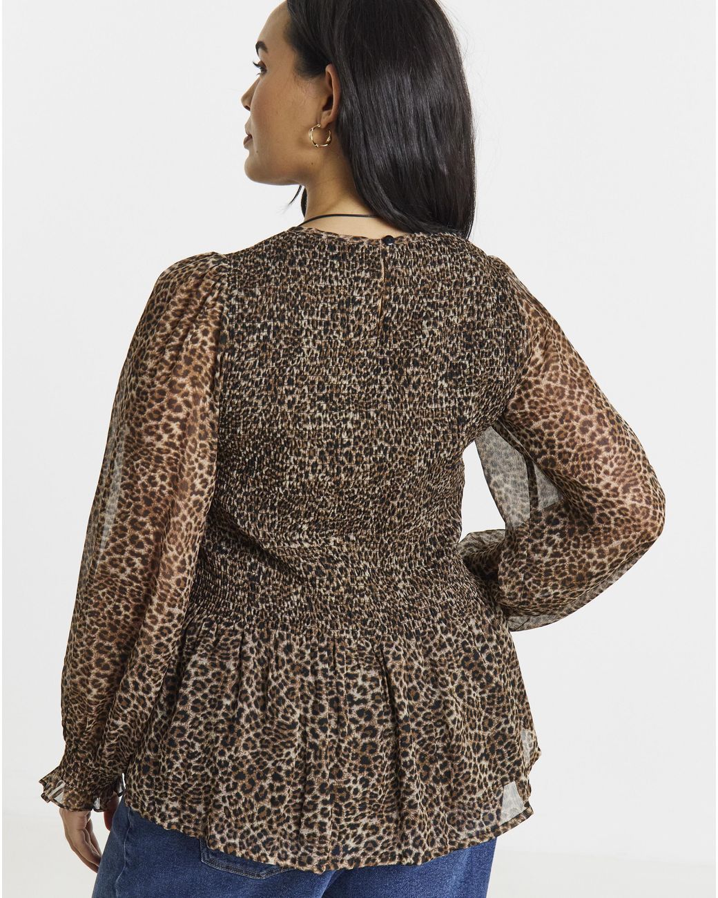 Simply Be Brown Shirred Blouse