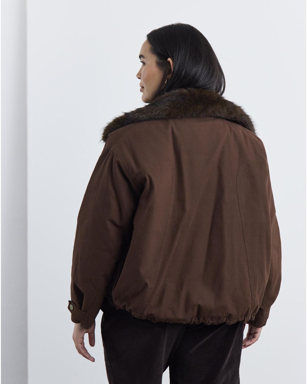 Simply Be Black Faux Fur Collar Parka Jacket