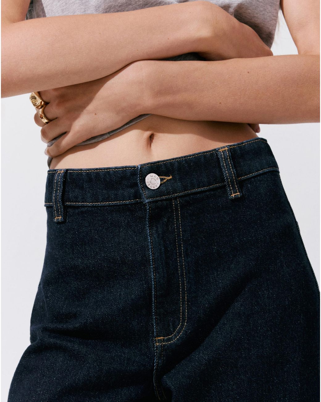 Mango Black Catherin Culotte High-Rise Jeans