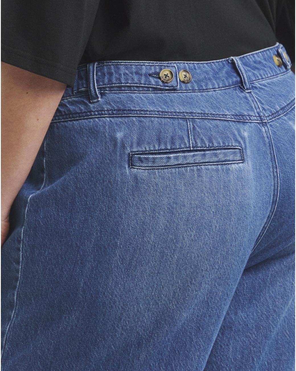 Simply Be Blue Authentic Drape Wide Leg Jeans