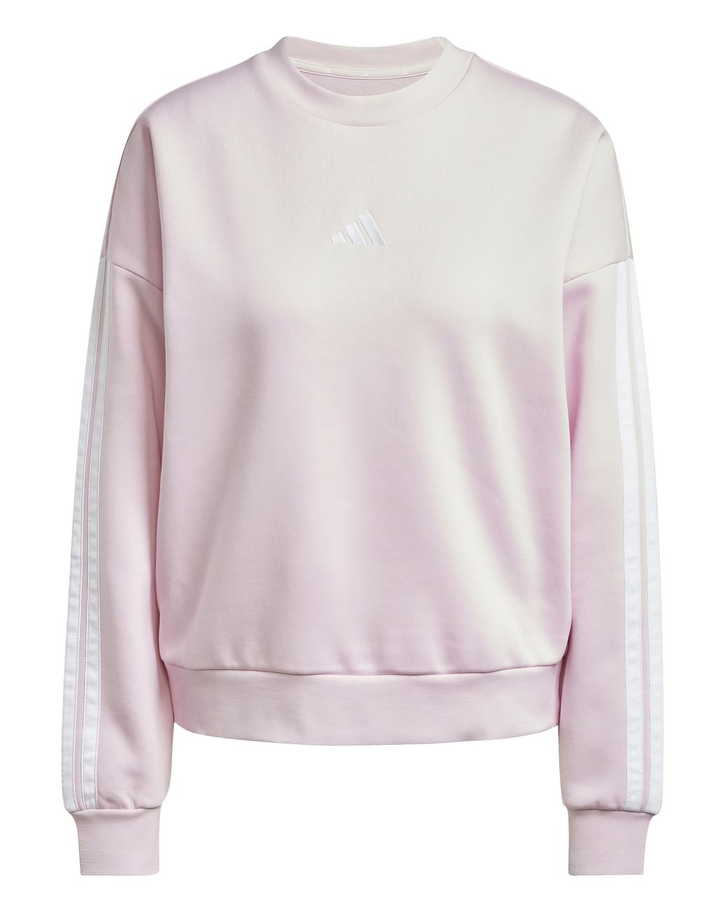 Adidas Pink 3 Stripes Fleece Sweatshirt
