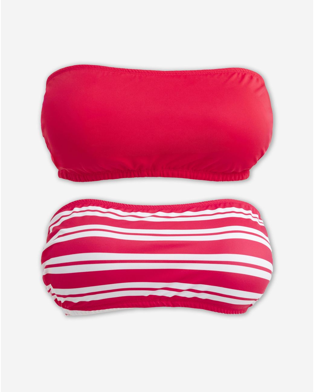 Simply Be Red 2 Pack Value Bandeau Bikini Tops