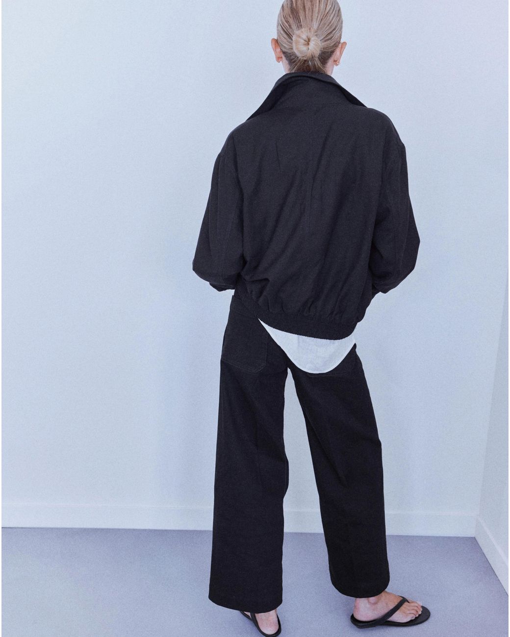 Mango Black High-Waisted Wide Leg Jeans