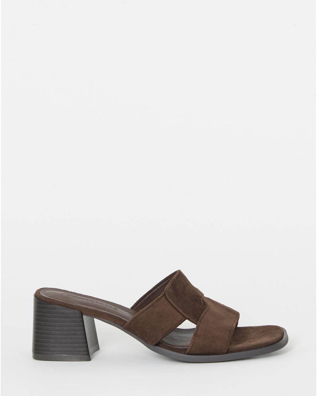 JD Williams White Woven Mule Block Heel Wide