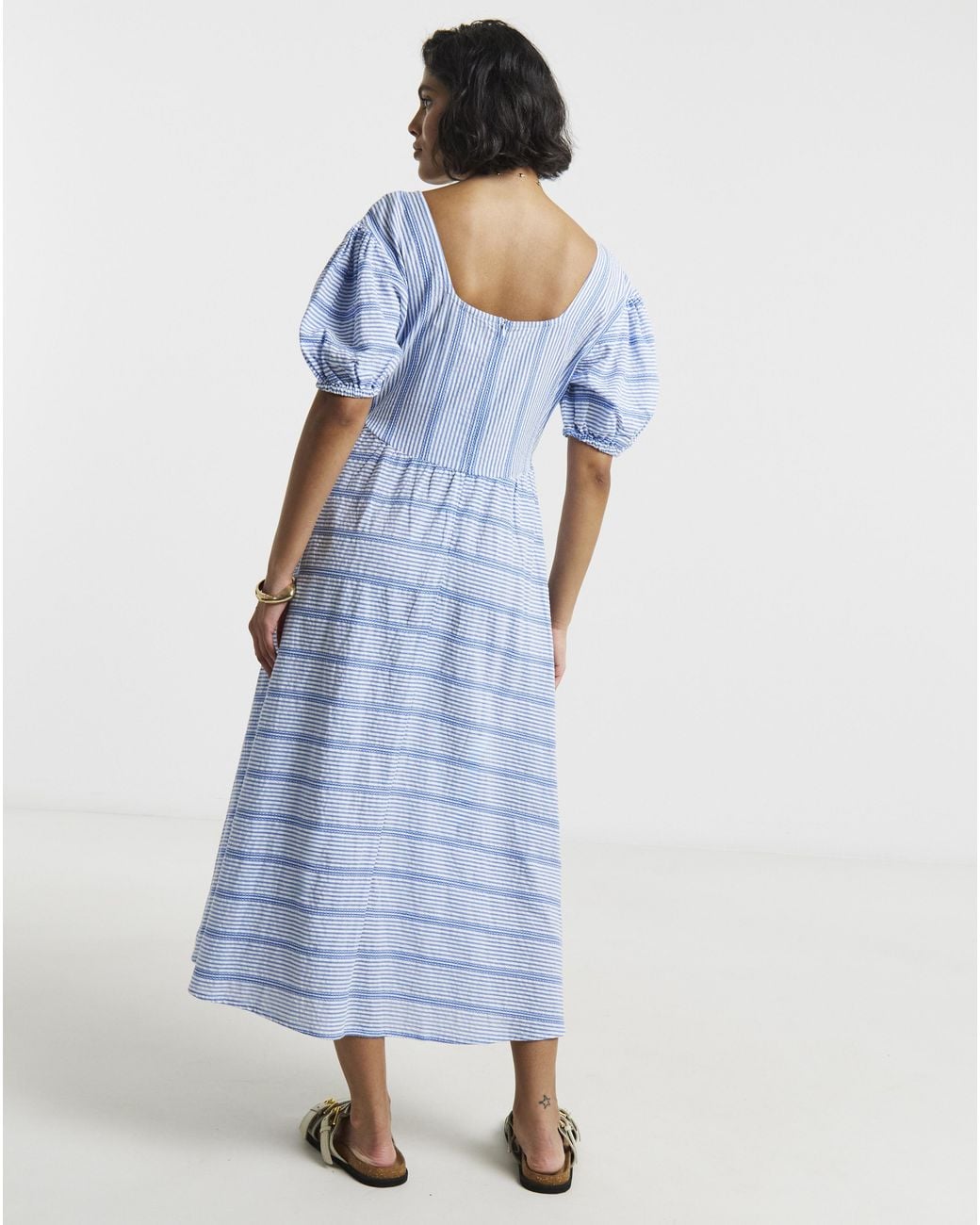 Native Youth Blue Ny Waist Gathered Midi