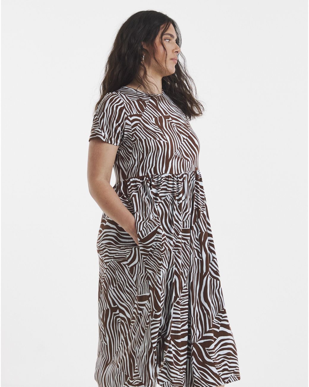 Simply Be Multicolor Jersey Midi Dress With Pockets