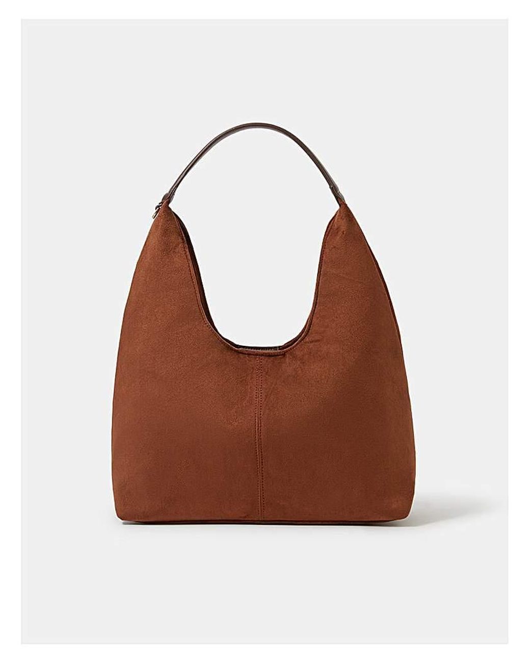 Accessorize Brown Faux Suede Shoulder Bag