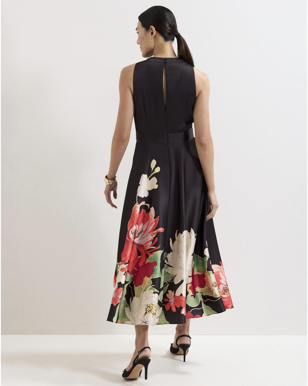 Phase Eight White Cheryl Satin Midi Dress