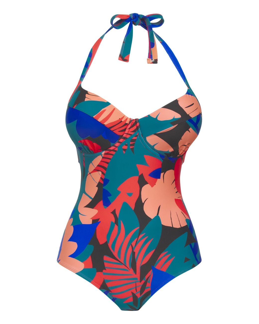 JD Williams Blue Padded Underwired Plunge Swimsuit