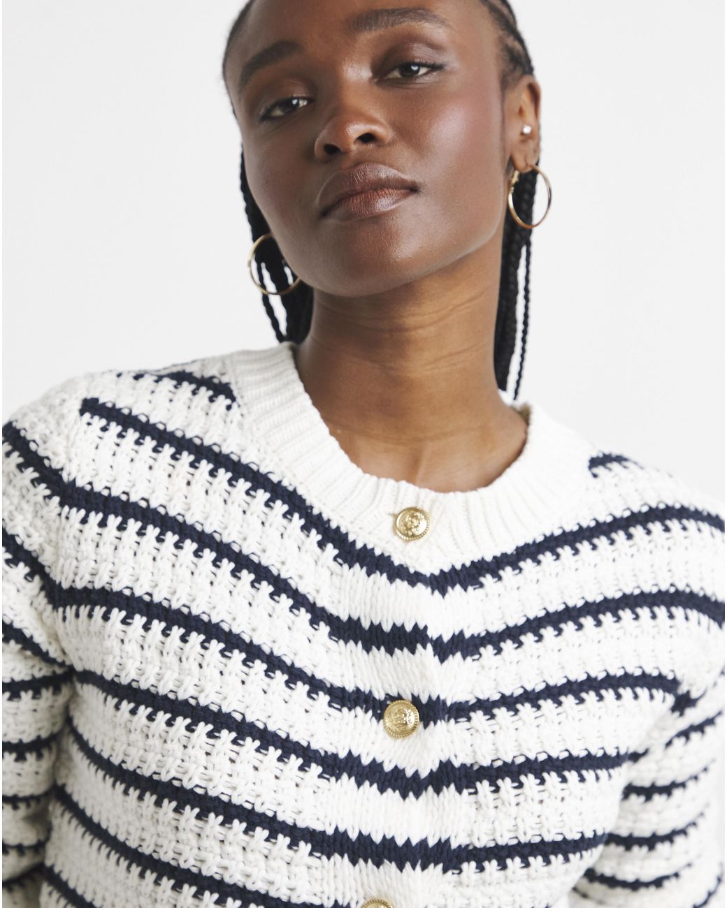 Simply Be Blue Crew Neck Cardigan