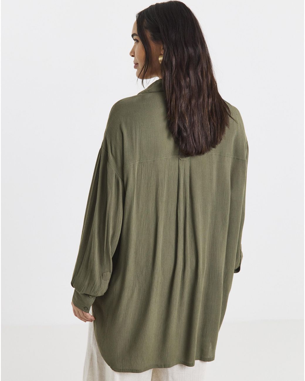 Simply Be Green Oversized Crinkle Skirt
