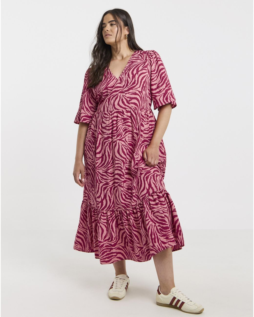 Simply Be Red Zebra Print Wrap Midi Dress