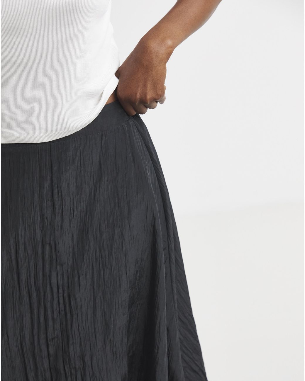 Simply Be White Bubble Hem Midaxi Skirt