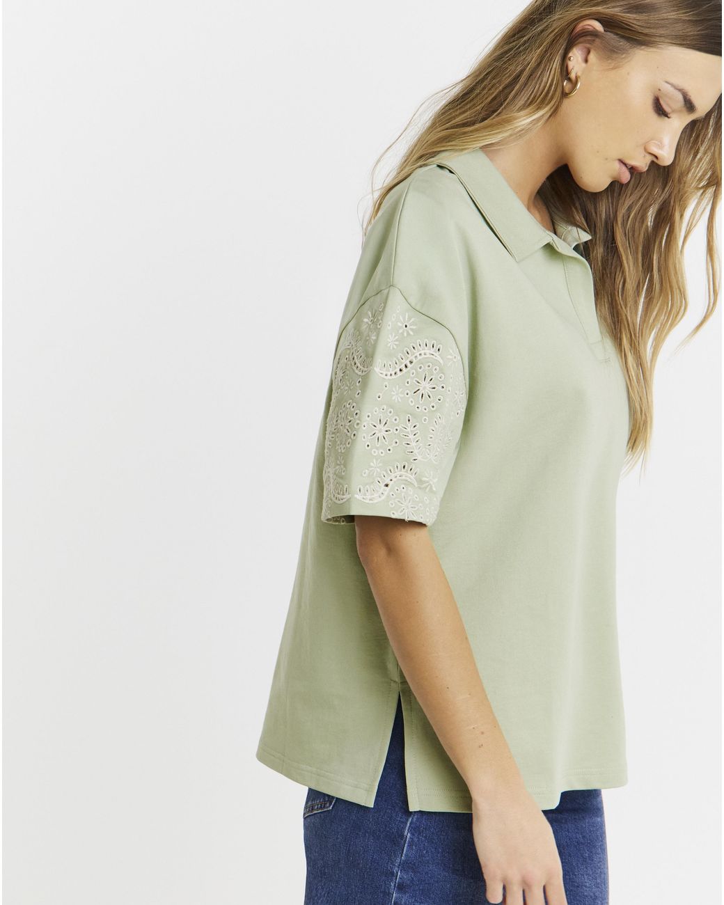 Simply Be Natural Cut Work Polo Shirt