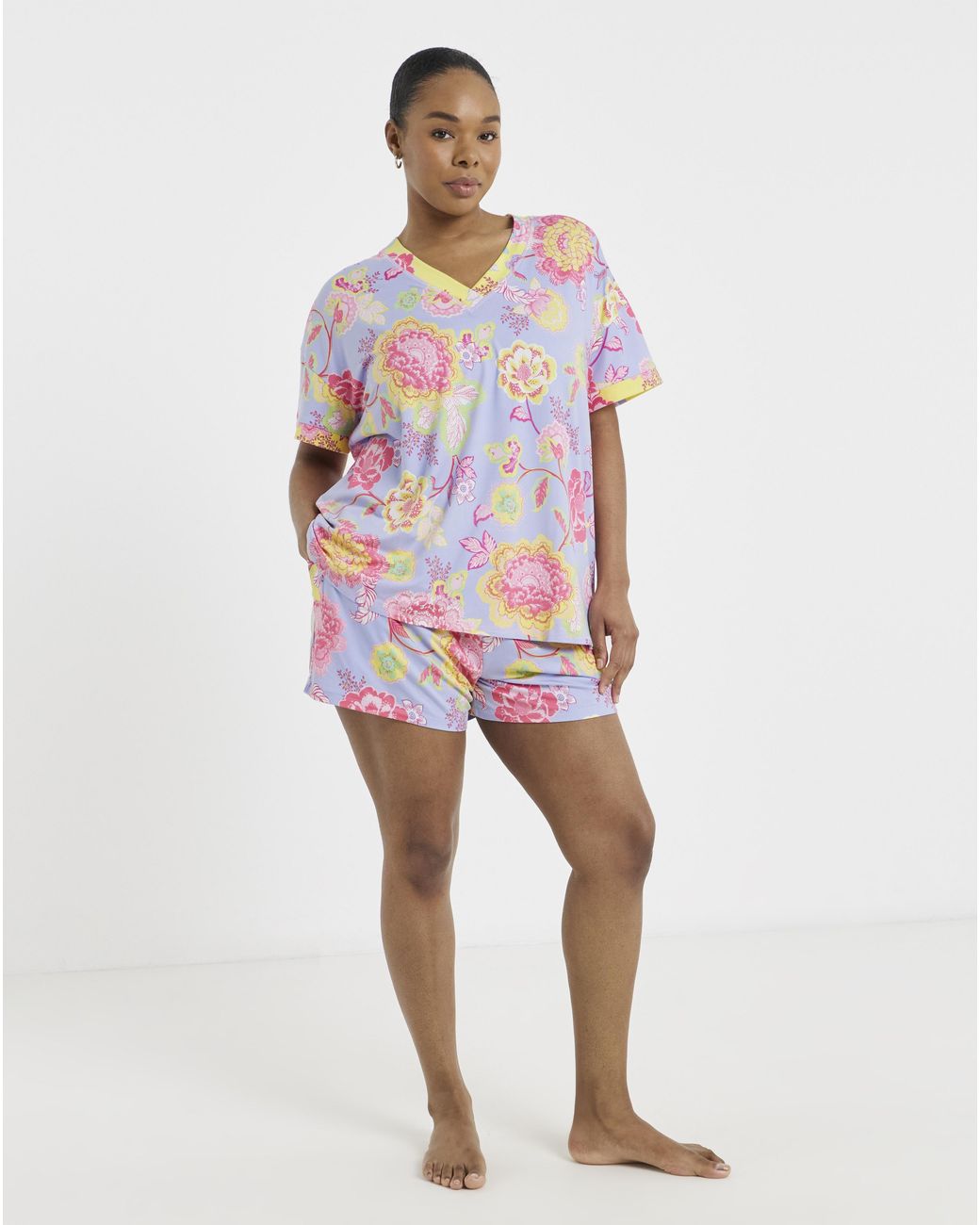 Figleaves White Floral Shortie Pyjama Set