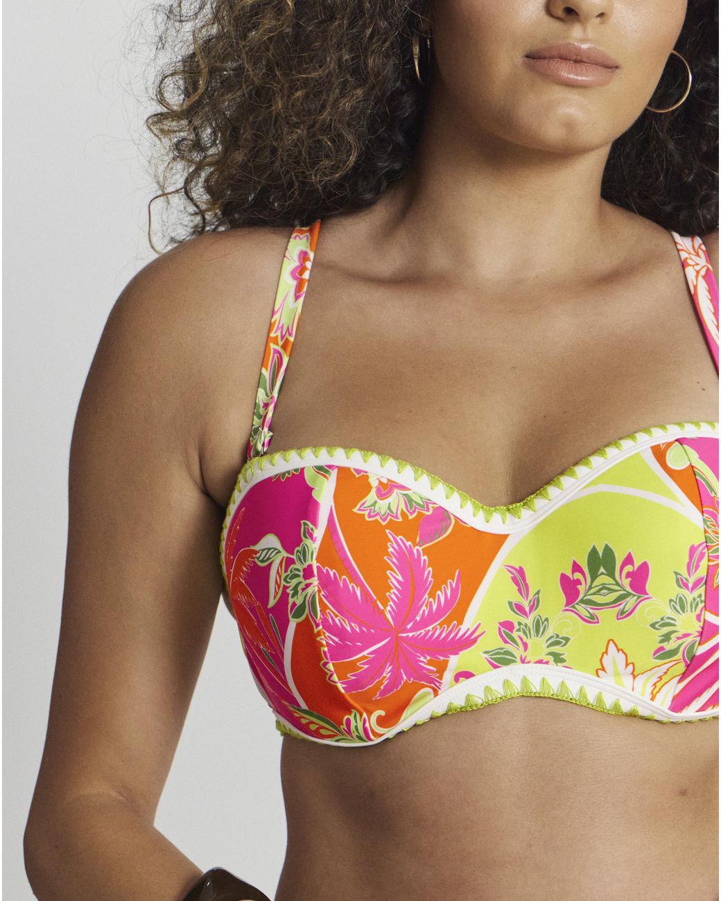Figleaves Red Frida Bandeau Bikini Top