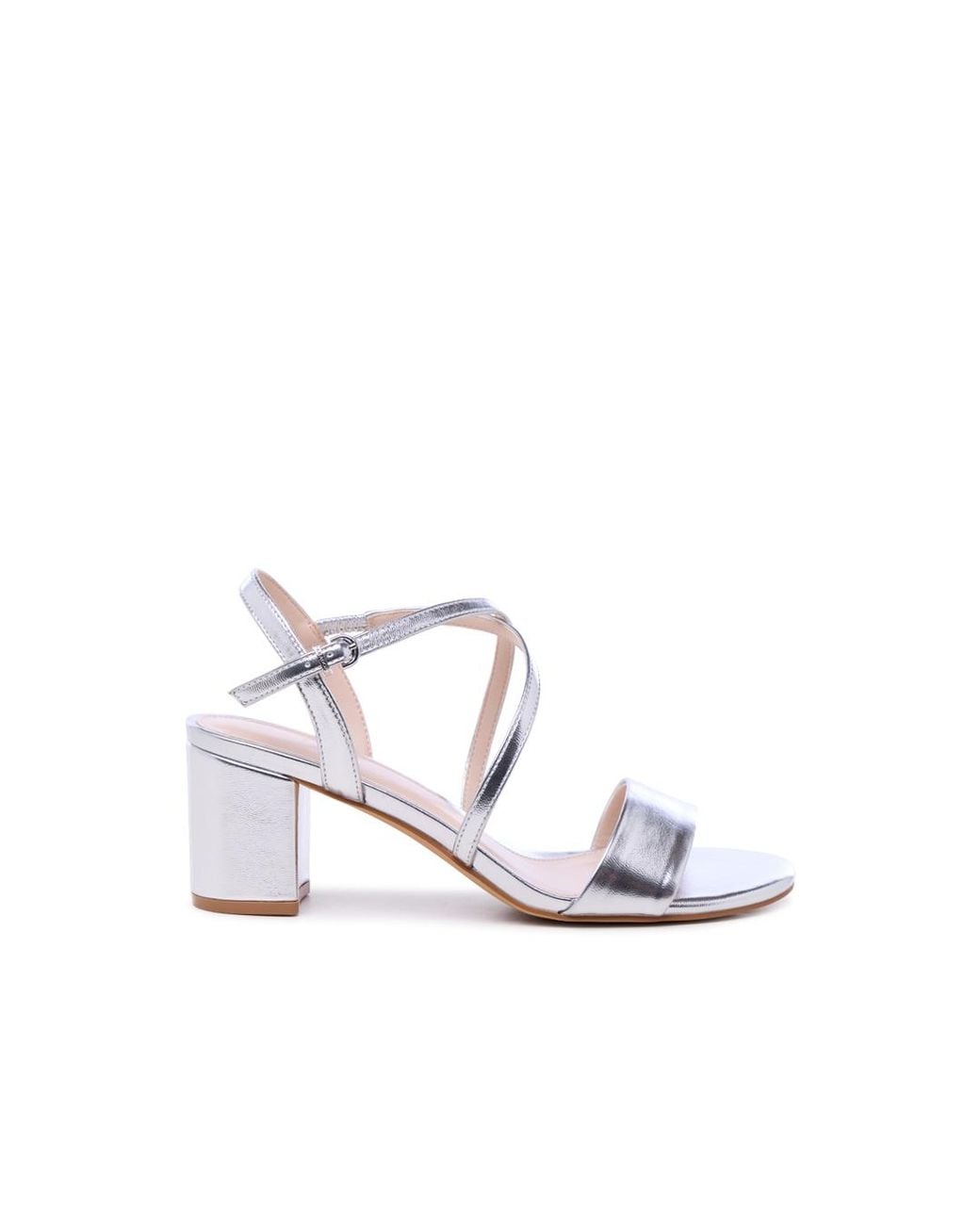 Paradox London White Honeysilk Wide Fit Sandal