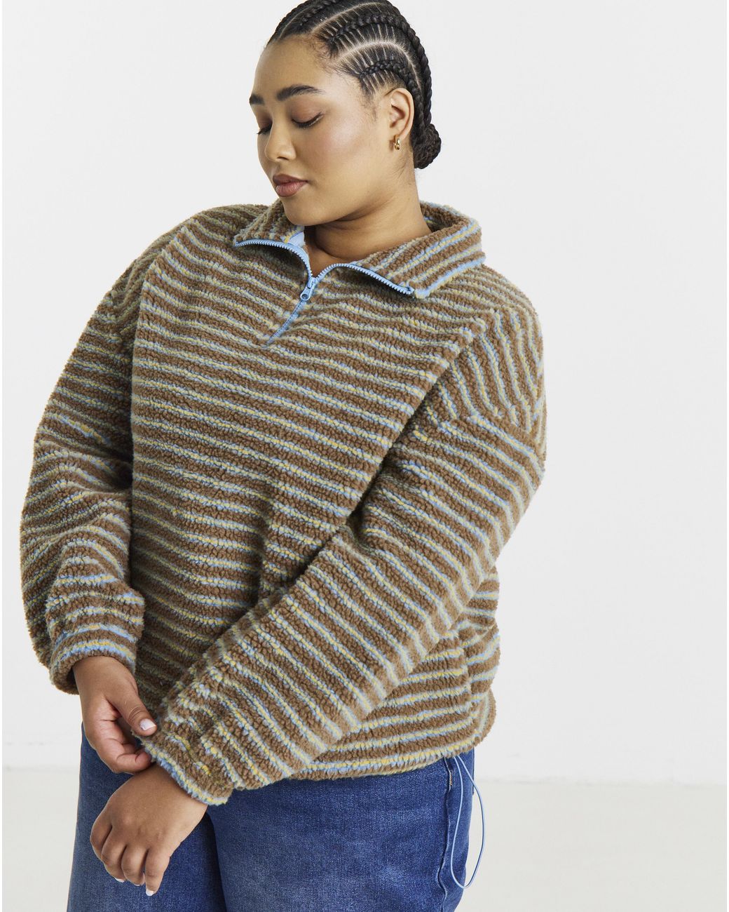Simply Be Multicolor Stripe Borg