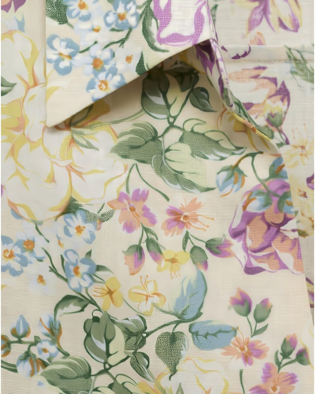 Mango White Floral Linen Shirt