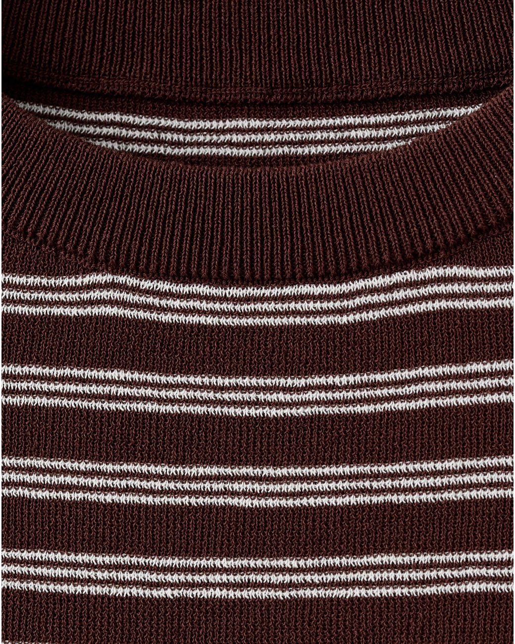 Mango Blue Short-Sleeved Ribbed Sweater