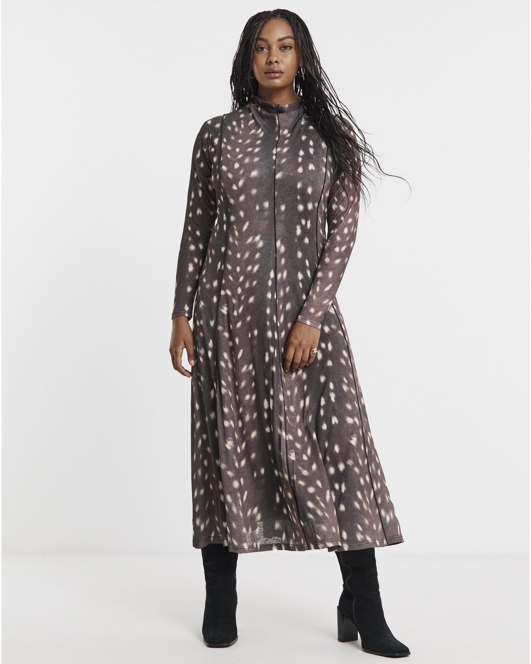 Simply Be Multicolor Seamed Mesh Midi Dress