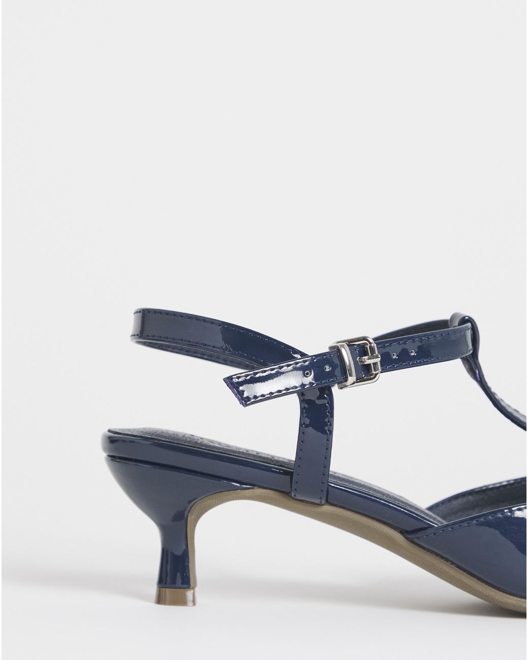 JD Williams Blue T Bar Pointed Toe Heeled Shoes Wide