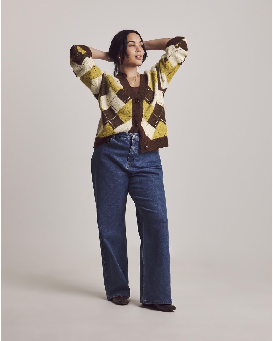 Julipa Multicolor Argyle Cardigan