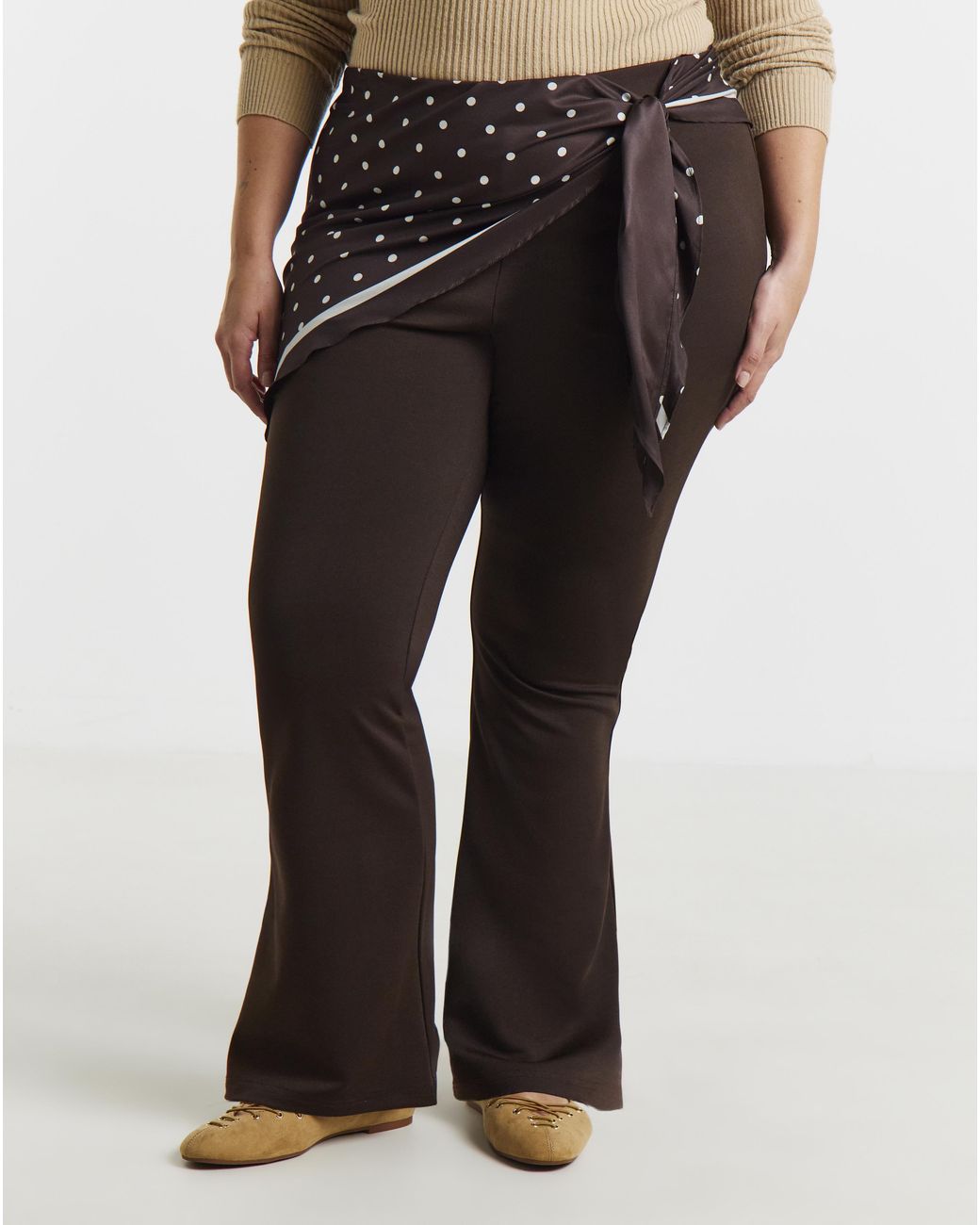 Simply Be White Scarf Detail Trouser